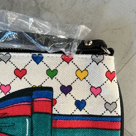 Brighton  NWT  Love & Joy Pouch  Canvas crossbody  multicolor/large seasonal bow - Picture 8 of 13